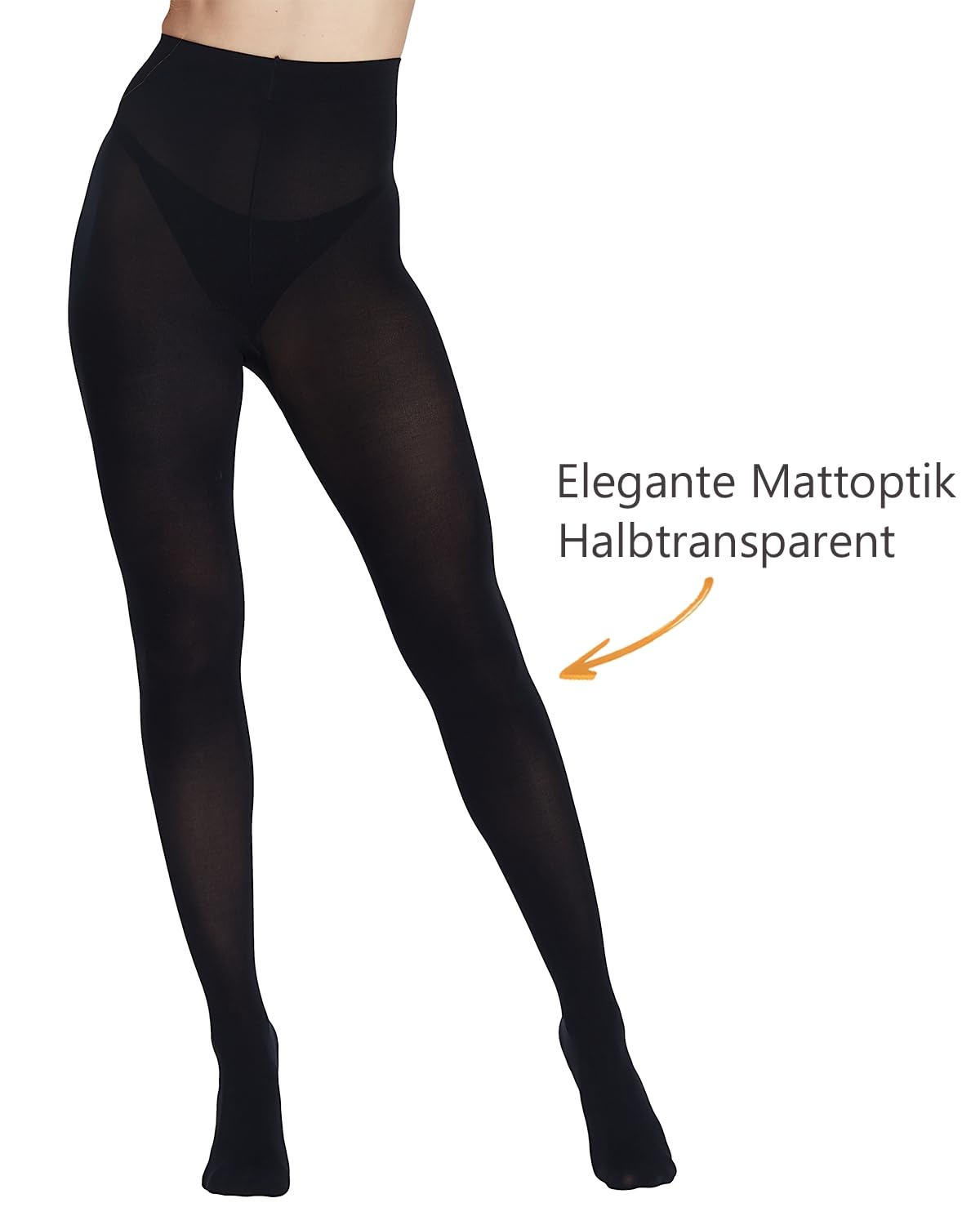 DUCMODA Collant Donna a Vita Alta 80 D morbidi, elastici, semi-opachi, tinta unita