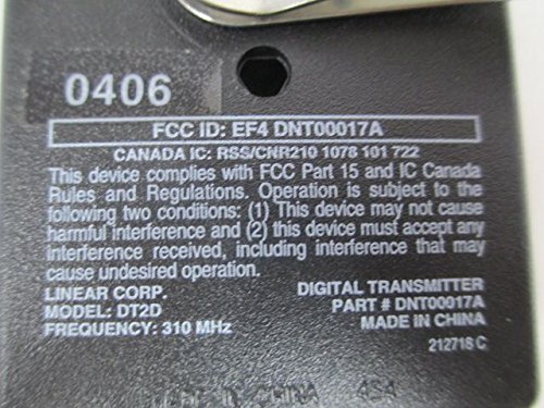 NEW LINEAR DNT00017A DT2D DELTA REMOTE TRANSMITTER GARAGE DOOR OPENER D213015