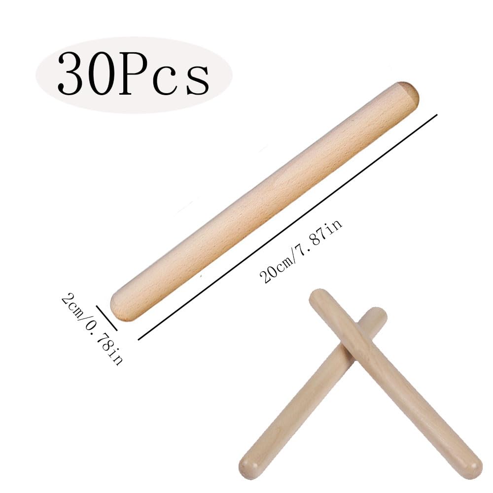 Lot de 30 morceaux de musique, morceaux de rythme, morceaux de rythme, morceaux de musique en bois, instruments à percussion pour la salle de classe, morceaux de rythme, pièces de musique pour