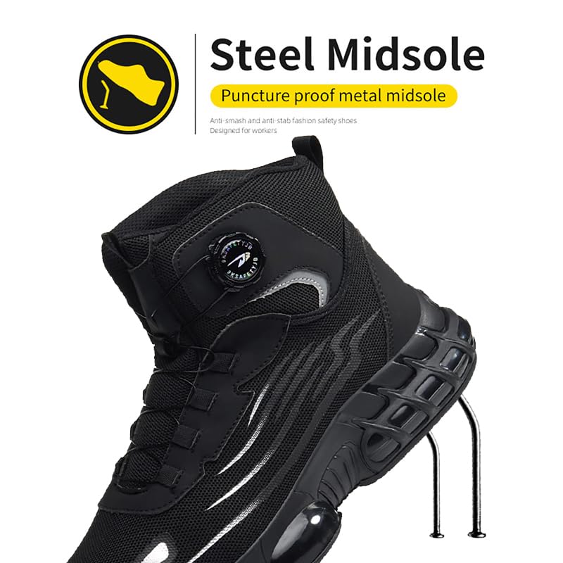 Image of Steel Toe Work Sneakers for Men Women Lightweight Comfortable Industrial & Construction Work Safety Shoes