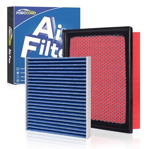 Image of Cabin Air Filter and Engine Air Filter Fits for Chevrolet Silverado 1500 (2014-2018), GMC Sierra 1500 (2014-2018) Activated Carbon Cabin Filter Replacement CF11809 CA8755A Car Accessories