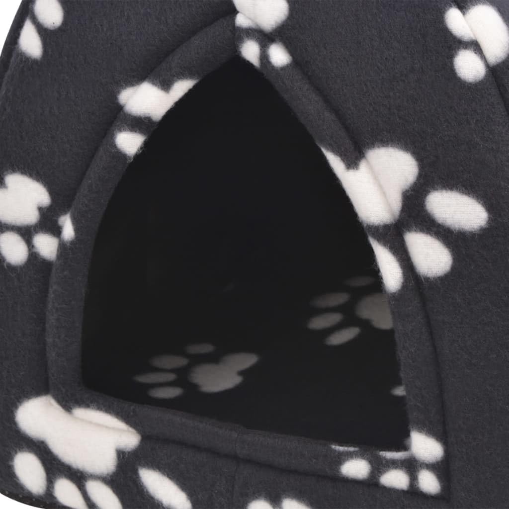 Lit pour Chats Taille L Noir avec Coussin Amovible Moelleux, Panier Dodo Confort intérieur pour Chaton, Niche cabane Igloo Lavable, Accessoire Repos Animal Compagnie