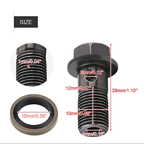 Motorfiets Rem Banjo Bouten Set 5 Stuks Banjo Bouten & Ringen Remleiding Fittingen voor Remklauw Hoofdremcilinder M10 1.0mm 1.25mm Optioneel(M10×1mm) - Image 8