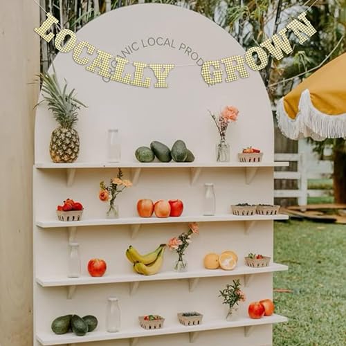 Image of ZAIBIANHAO Locally Grown Banner - Baby Shower Farmers Market Party Decorations,Wedding or Gardener Theme Bunting Garland for Boys or Girls