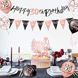 30th Birthday Decorations for Women Balloons Banner Bunting Cake Toppers and Sash For Happy 30 Birthday Party Decoration - Image 7