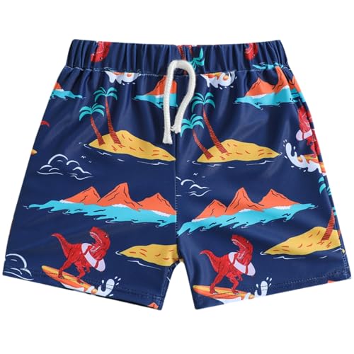 Image of Ohrwurm Baby Boy Swim Trunks Cartoon Print Elastic Waist Swimming Shorts Beach Board Bathing Suit Swimwear
