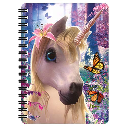 3D LiveLife Libreta - Unicornio de Deluxebase. Libreta pequeña A6 con espiral, lenticular 3D de unicornio y hojas lisas recicladas. Ilustraciones con licencia del reconocido artista David Penfound