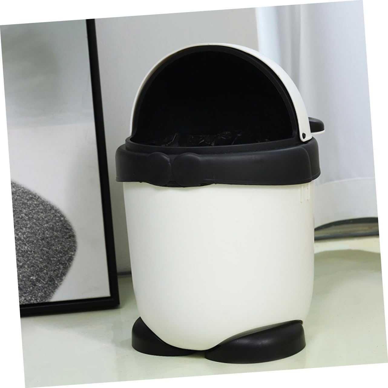 Garneck Cartoon Panda Trash Can Animal Shaped Container Garbage Bin for Bedroom Play Room Trash c