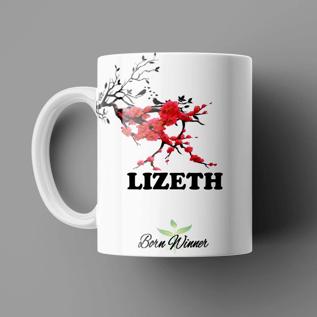 Name Printed Lizeth Name Mug for Coffee White Ceramic Mug (350)ml