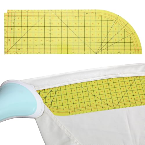Heat Resistant Sewing Ruler Curved Hot Ironing Ruler for Sewing 12 X 4 Inch Hot Hem Rulers for Electric Iron Home Work Rulers and Guides for Fabric Hemming Tools Press Measuring Quilting Folding