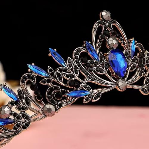 Tiara de novia cómoda con pedrería y corona de estrás para damas 6