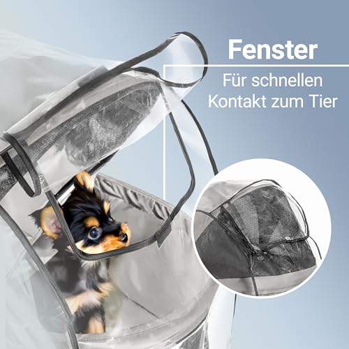 Zamboo Regenschutz für Hundebuggy TOGfit - Regenverdeck mit Fenster, Belüftungsnetz und aufklappbarem Einstieg - passt ideal auf Hundewagen Pet Roadster