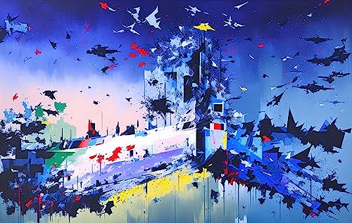 Affiches sur toile SERENDIPITP scène d'explosion abstraite pour grand mur vide 58x90