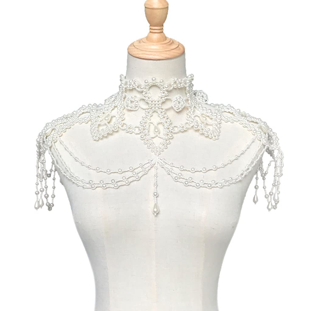Halsband mit künstlichen Perlen, hohles Blumenmuster, Choker, ausgefallene dekorative Halskette, Damenschmuck