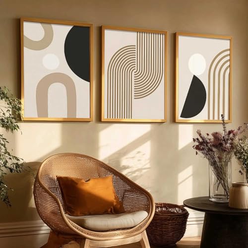 Image of kotart Boho Art Home Decoration Painting | Paintings With Frame For Living Room Bed Room Hotel Wall Decor Digital Reprint Set of 3 (19X25 inch)