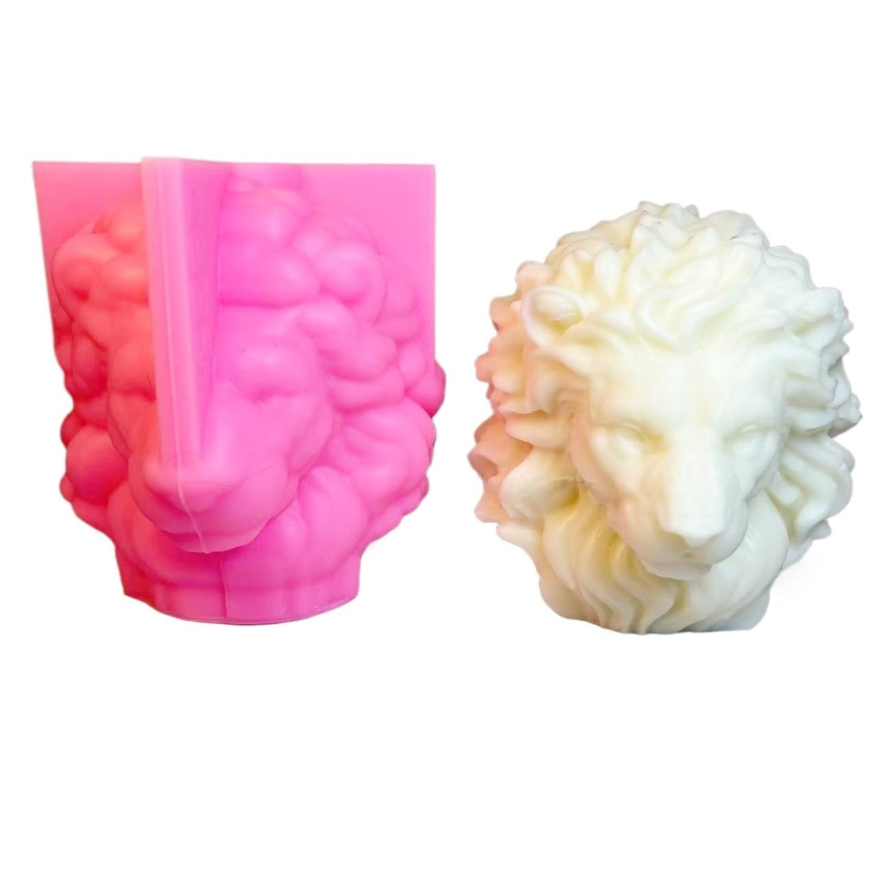 Liuchuchu Big Mold Candle Moulds Lion Candle Silicone Mold Lion Head Silicone Mold Lion Home Decoration Concrete Gypsum Cement Silicone Mold Candle Mould