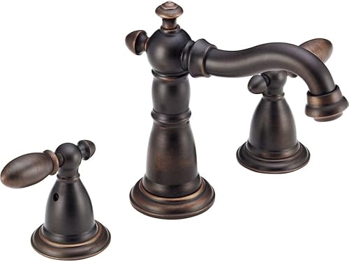 Delta Faucet Grifo de baño victoriano de 3 agujeros grifo de baño de bronce tecnología de sello de diamante ensamblaje de drenaje de metal bronce