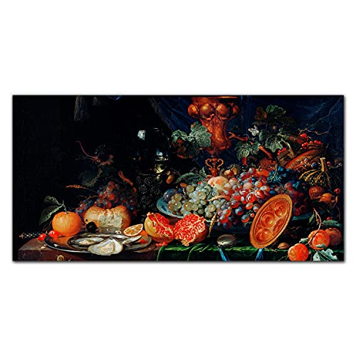 Tableau en verre 100x50cm nature morte pour sublimer votre salle à manger