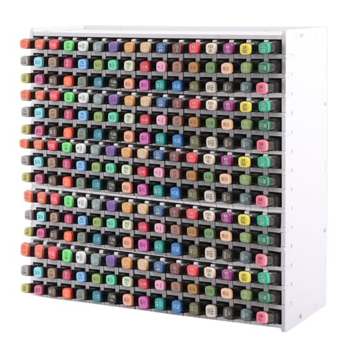 DAJAVE Marker Pen Storage Organizer for 240 Markers Art Pen Organiser Rack Alcohol Marker Storage Watercolour Brushes Pens Color Pencils Organizer Holder for Desk