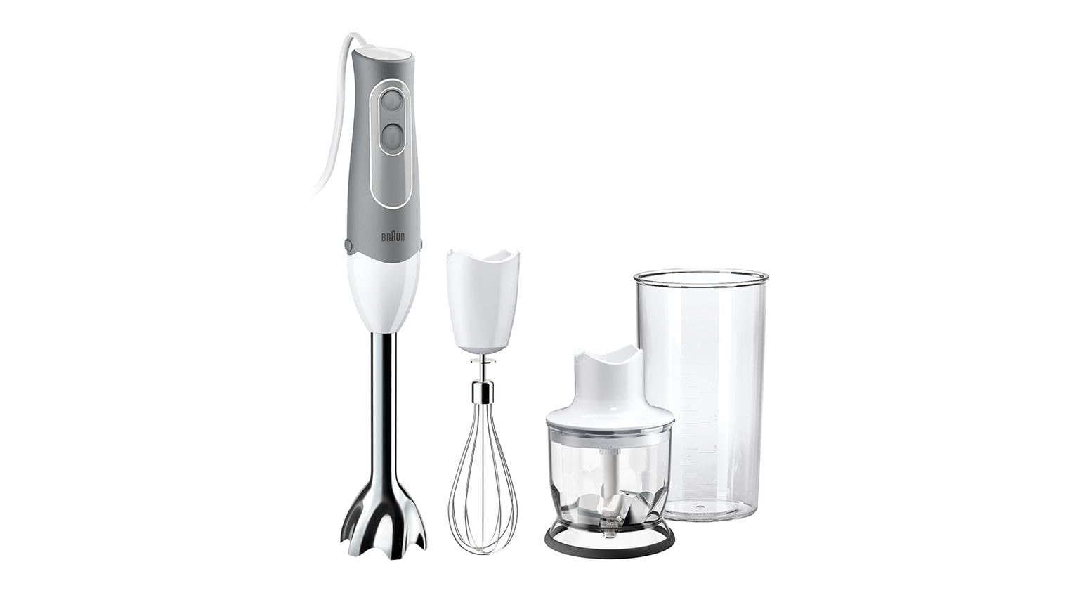 Braun MQ525OMELETTE Mixeur Plongeant Acier Inoxydable Gris/Blanc 21 x 18 x 15 cm