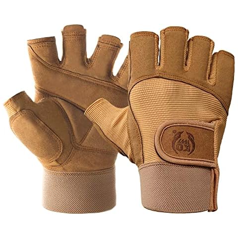 KKOYING Workout Gloves, Weight Lifting Gloves Full Palm Protection, Breathable Gym Gloves for Women and Men, Fingerless Gloves for Gym Exercise Cycling, XL Cover