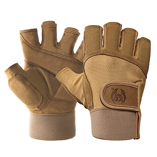 Kkoying Workout Gloves, Weight Lifting Gloves Full Palm Protection, Breathable Gym Gloves For Women And Men, Fingerless Gloves For Gym Exercise Cycling cover