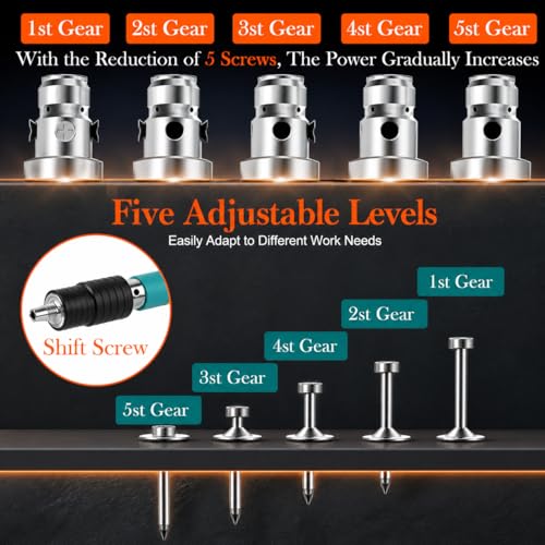 Image of KAITO Heavy Duty Manual Hand Nail Gun Kit with 10 Nails | Concrete Wall Fastening Tool | 5-Level Power Adjustable Wall Fastener | One-Hand Operation for Wood, Brick & Concrete