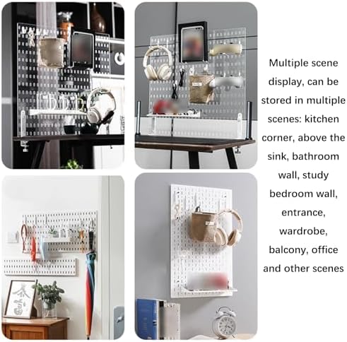 Pegboard Wall Organizer Panels.Pegboard Panels,Acrylic Pegboard Display Stand, Pegboard Panels & Units, Home Office Kitchen Garage Craft Room Workshop Wall Organizer, Retail Storage Shelves,