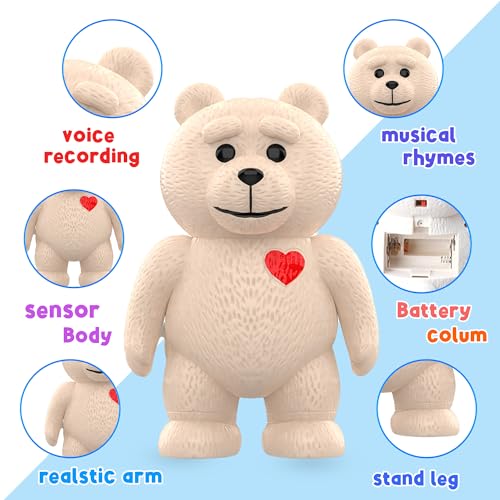 Image of ToyBharat Talking Brainy Bear is a Fun, Interactive Electronic pet Toy for Kids with Music, Voice Repeating, and Talking Features. A Multicolour Battery-Operated Toy and for Kids Aged 3+.