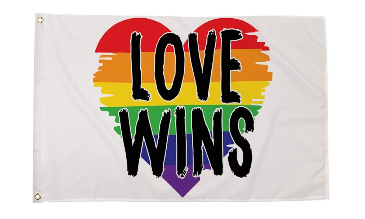 Love Wins Flag 5 x 3 FT - 100% Polyester With Eyelets FlagSuperstore©