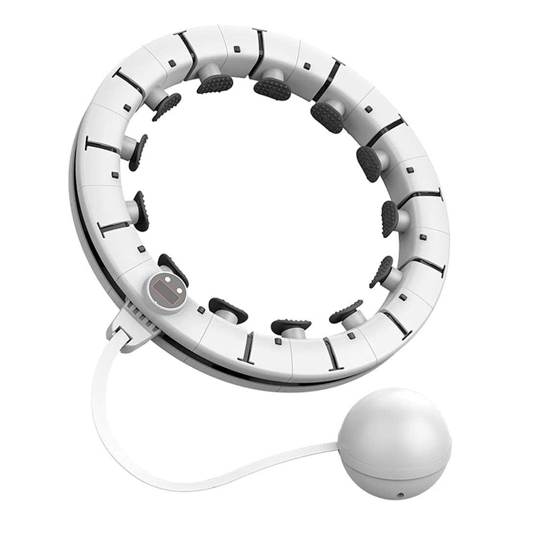 Hoop Smart Hoola Ponderato Che Non Cadrà, Smart Counter, Core Core Trainer, con 16 Nodi Rimovibili Palla di Filatura Automatica Regolabile per Adulti