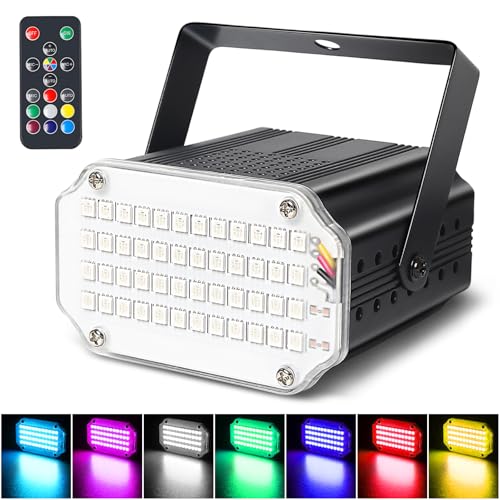 48LED Mini Stroboscope Telecommande Dj Jeux de Lumiere Pour Soiree Strobe Light, LED Couleur Lumière Stroboscopique Avec Télécommande Flash Disco Lights...
