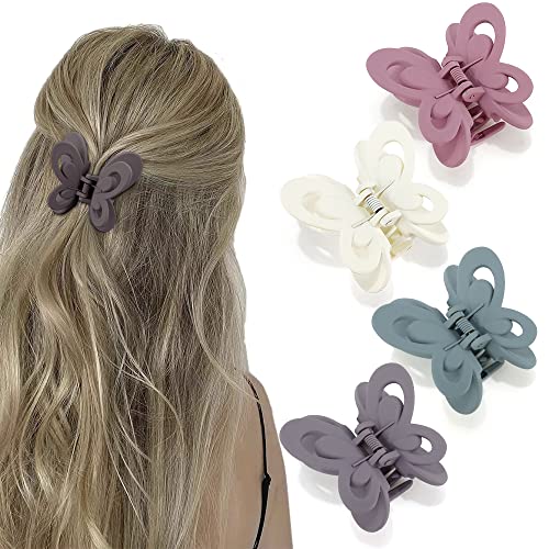 ATODEN Butterfly Matte Claw Clips Set of 4 (Pastel)