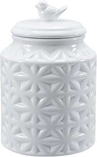 29 Handmade Cookie Jar Decor Ideas For Cozy Kitchens 37 MyGift 6 Inch Round White Ceramic Cookie Jar with Airtight Lid and Bird ...