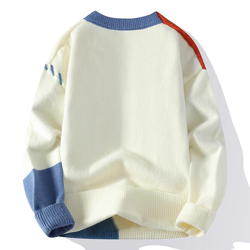 Men's Casual Round Neck Sweater Base Knit Loose Sweater3