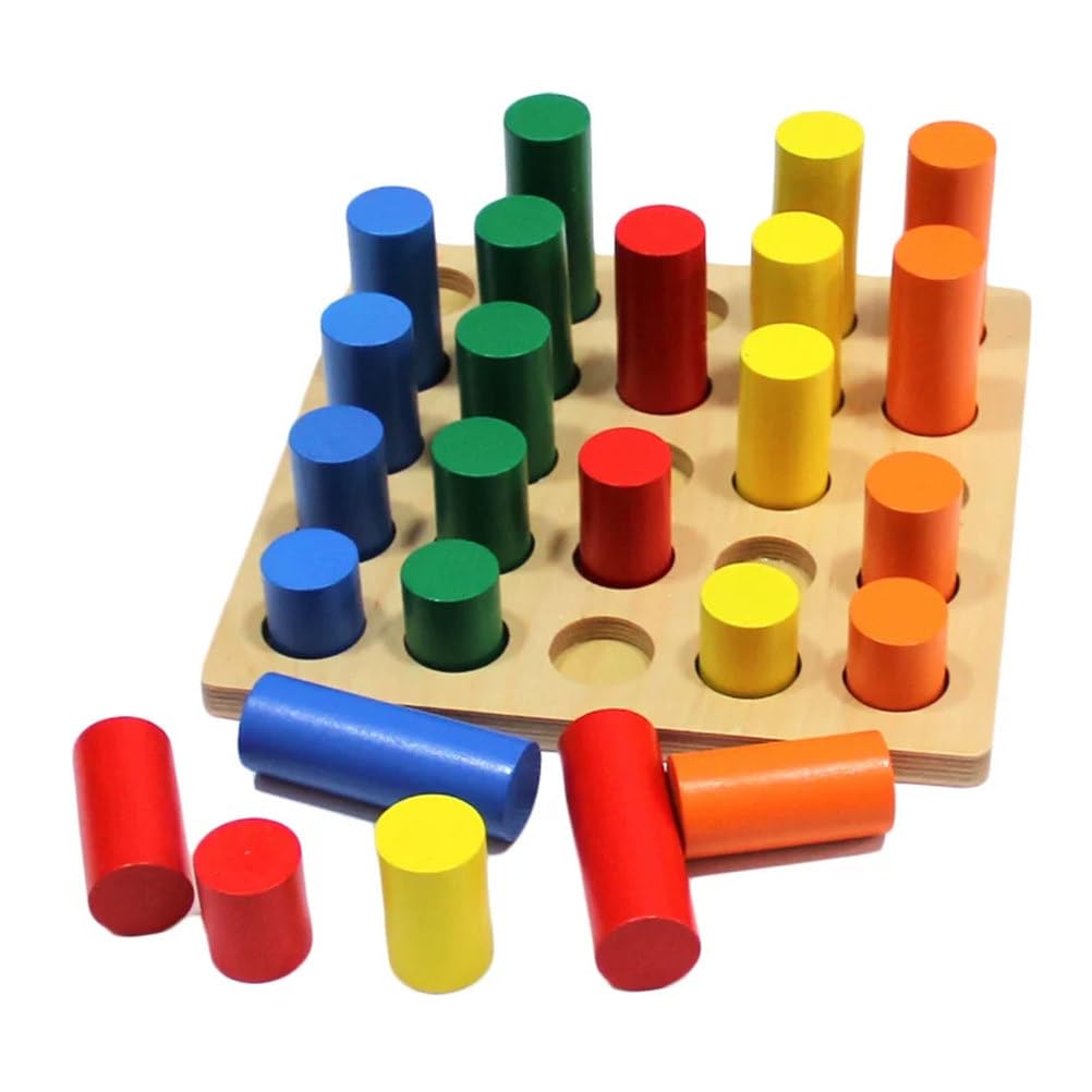 ttnmrc Montessori Wooden Color Cylinder Stairs