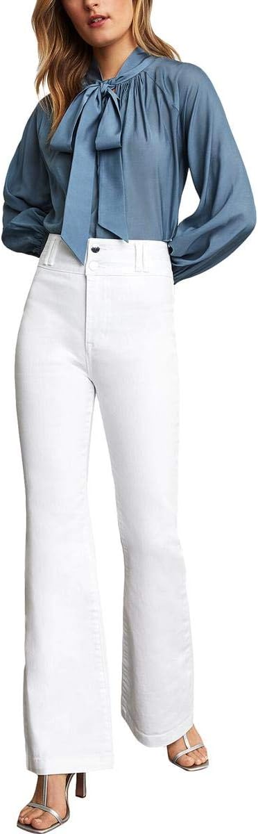 BCBGMAXAZRIA Vaquero elástico Acampanado para Mujer, Blanco óptico, 26 :  Amazon.com.mx: Ropa, Zapatos y Accesorios