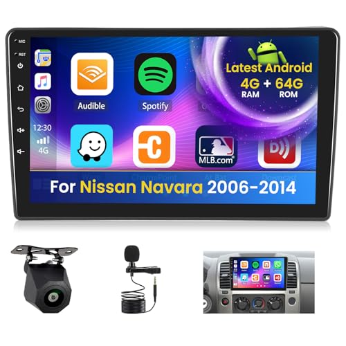 Inefala 4+64G Radio pour Nissan Navara 2006-2014, 9'' Android 15 Ecran avec sans Fil Carplay/Android Auto Lien Miroir GPS Radio FM/RDS DSP WiFi Bluetooth SWC...