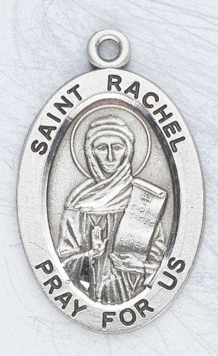 Sterling Silver St. Rachel Medal-Pendant With 18" Chain Necklace