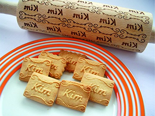 Personalized Rolling pin. Wooden embossing rolling pin with name or any text. Embossed cookies. Birthday gift. Gift for girlfriend