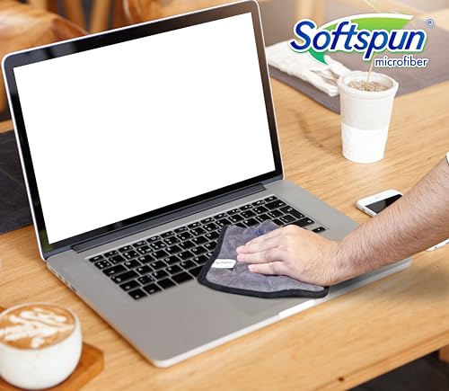 SOFTSPUN Microfiber Wipes 500 GSM 20X30 Cms 5 Piece Pack of 5 Grey - Image 5