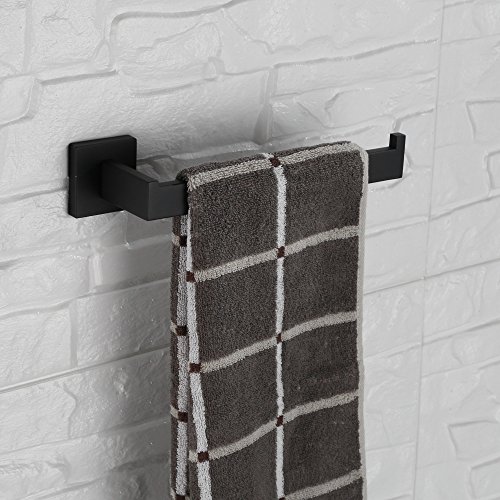 image for LuckIn 24 Inch 4 Pieces Matte Black Bathroom Accessories Set, Modern B