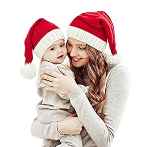 Familie Bijpassende Kerstmuts Moeder & Baby Gebreide Cap Xmas Ouder-Kind Pom Pom Beanie Hoed Winter Warmer Santaa Hoeden…