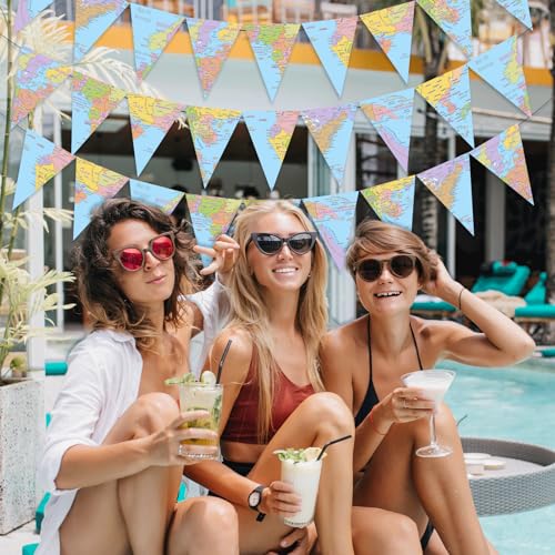 3Pcs Travel Theme Party Decorations, Let The Adventure Begin Decorations，Going Away Farewell Party Banners，Voyage Map Banner for Travel The World Graduation Farewell Retired Theme Party Supplies by TxscOxwP1 - Used condition - Image 7