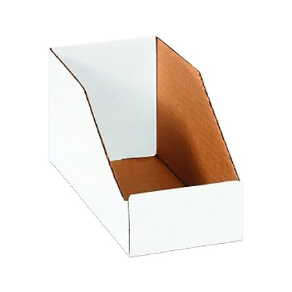 Aviditi BINBIN49 Corrugated Open Top Bin Box 9 Length x 4 Width x 4-1 2 Height Oyster White Case of 50