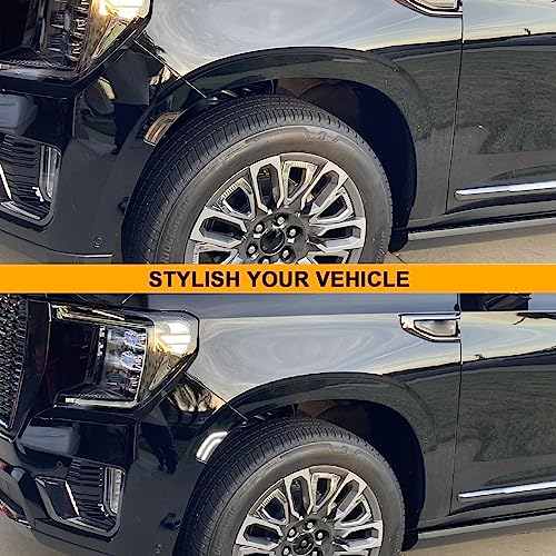 Image of Clear Lens LED Side Marker Lamp Replacement For 2021-2024 Yukon /Yukon Denali /Yukon XL /Tahoe /Escalade /Suburban /Escalade ESV Driver Passenger Side markers Lamp White Front Fender Light
