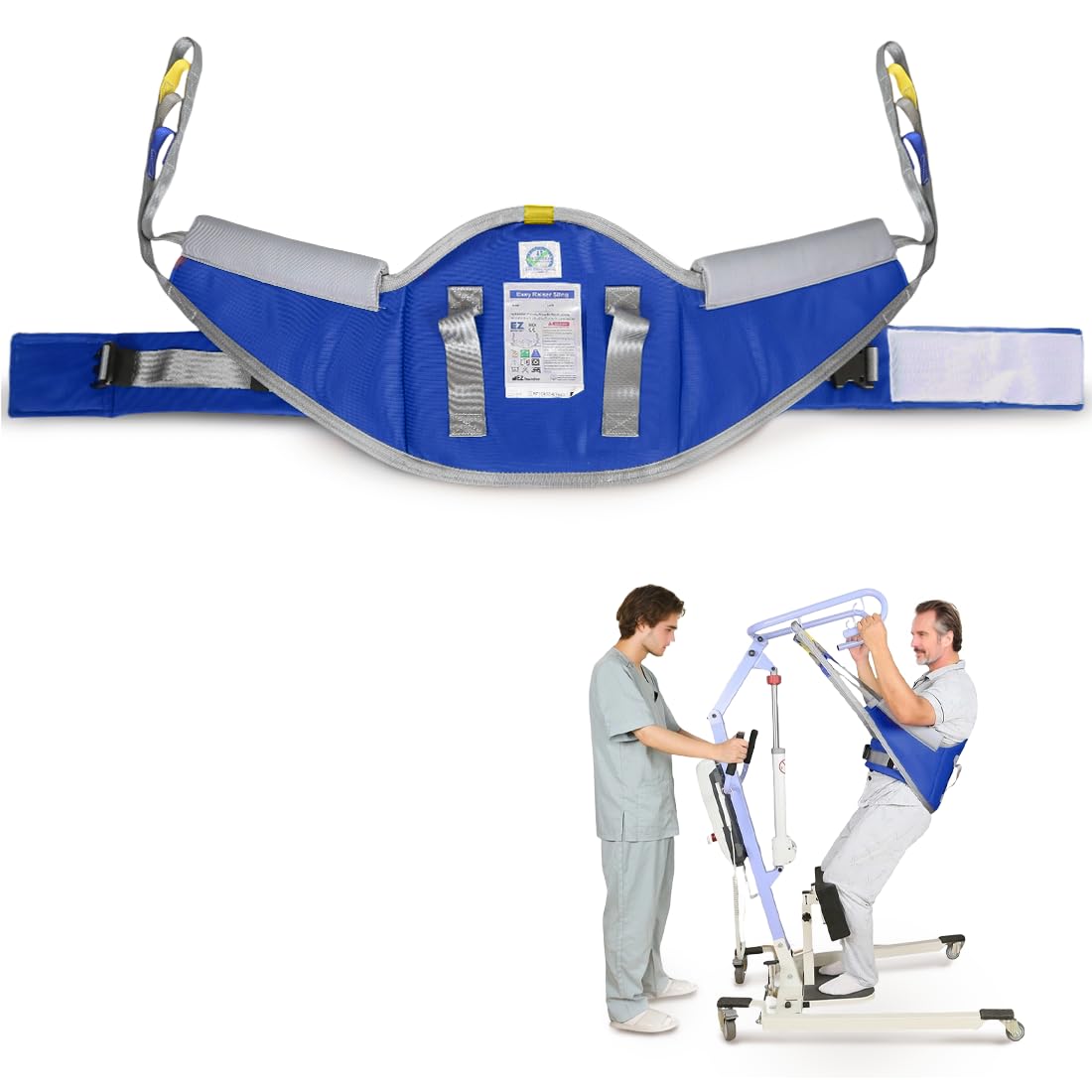 EZ Assistive Sitz-Stand-Hebehilfe – gepolsterte Hebegurt mit Rückenstütze, kompatibel mit den meisten Sitz-Stand-Hebesystemen und Mobilitätshilfen (M)