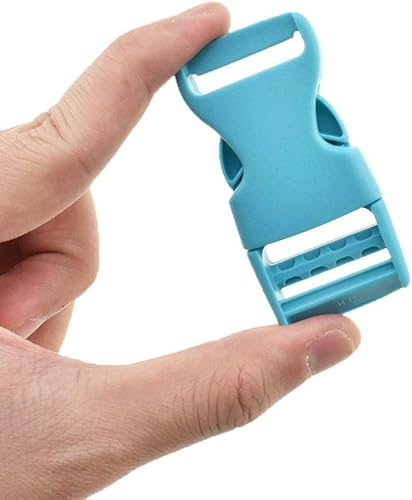 Miniatura 7 de Hao Pro Hebilla de liberación lateral rápida plana de 1 pulgada de ancho, paquete de 8 clips ajustables de un lado, broches de presión de plástico