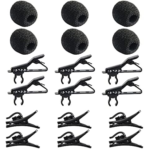 Augsun 18Pcs Lapel Microphone Clips Replacement Kit Cover