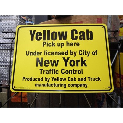 Amazon.co.jp: プラスチック看板 『Yellow Cab New York/イエロー